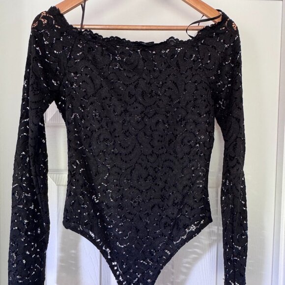 A’Gaci Black Lace Long Sleeve Bodysuit – Size L, Never Worn - Picture 1 of 5